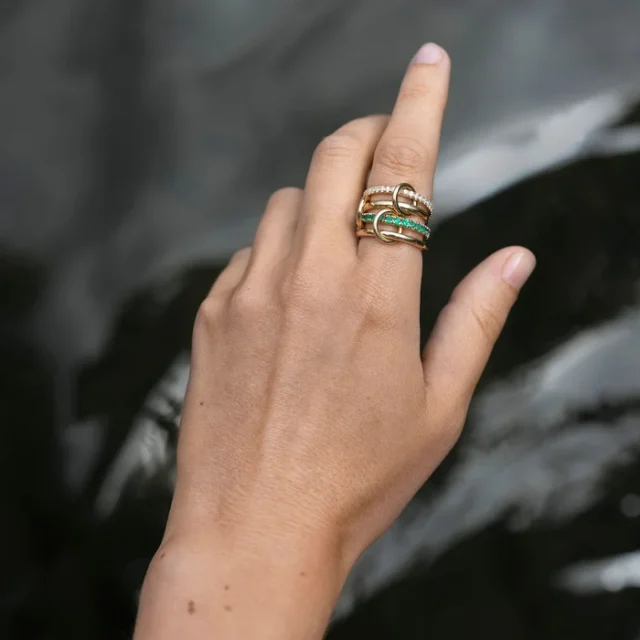 Halley Emerald worn